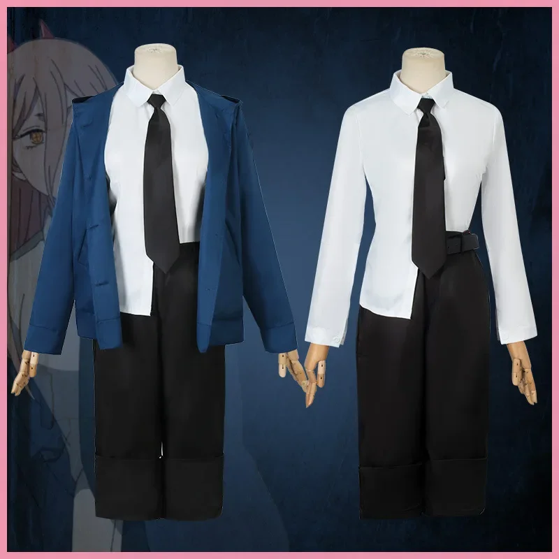 Summer Vacation Clothing Men - Power Cosplay Chainsaw Man Costume Blue