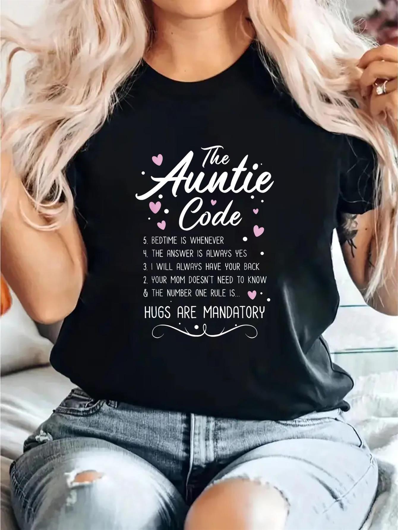 Summer Clothing Wear - Women's Fun Auntie Themed T-Shirt -