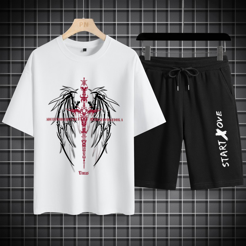 1pcs Men's t-shirt Sets 2026 S - Summer Youth Clothing review and price