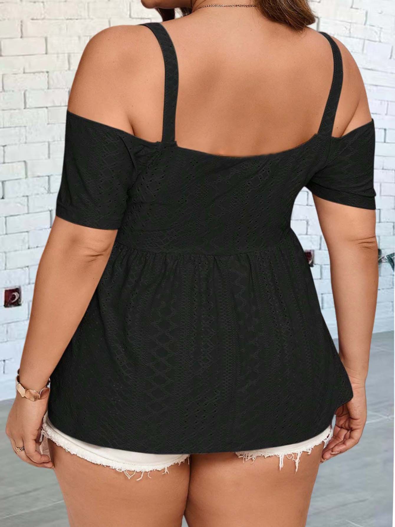 Elegant off-shoulder vest suit - Summer Clothing Plus Size review and price