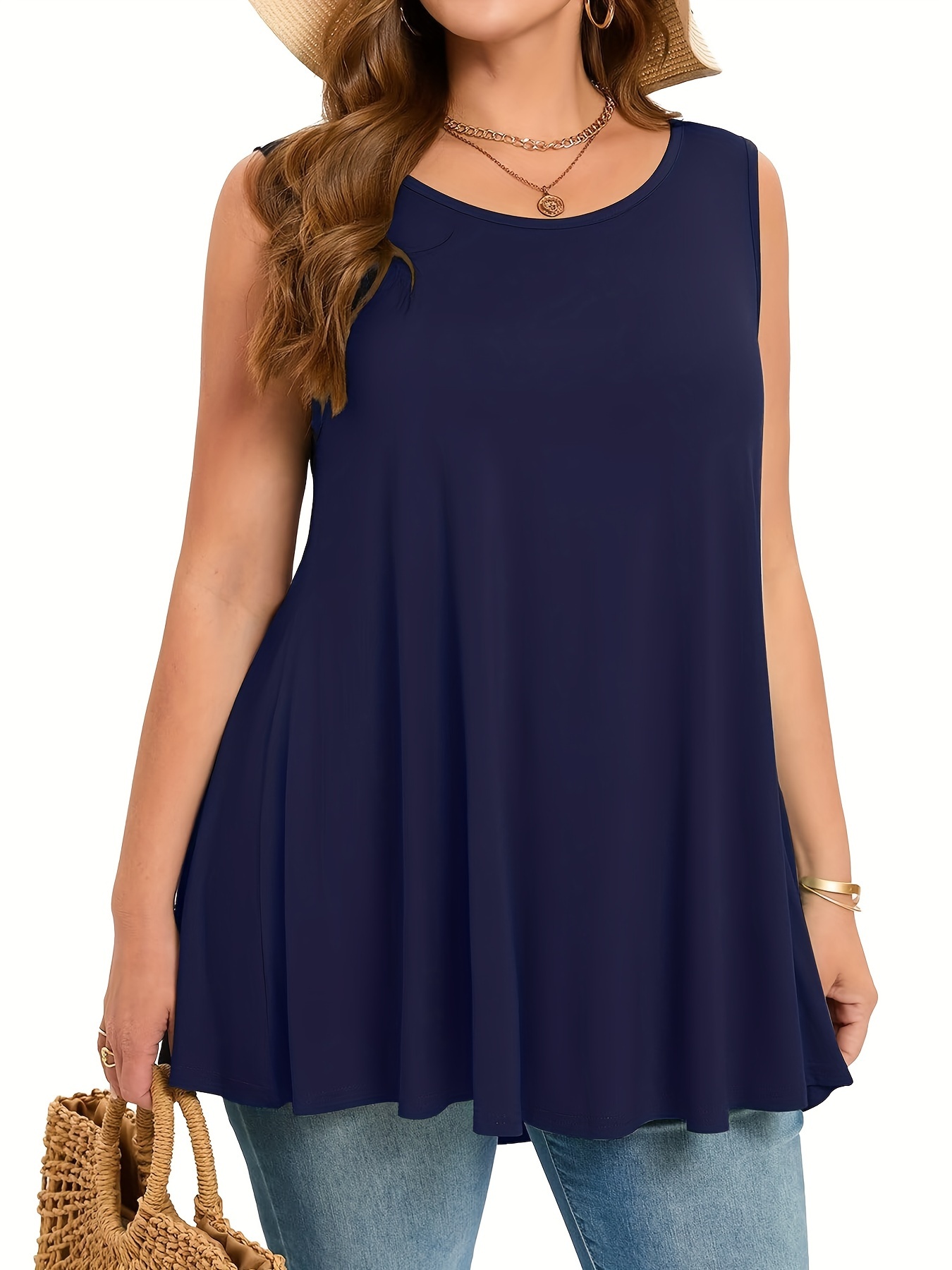 Plus Size Simple Solid Tank To - Summer Clothing Plus Size review and price
