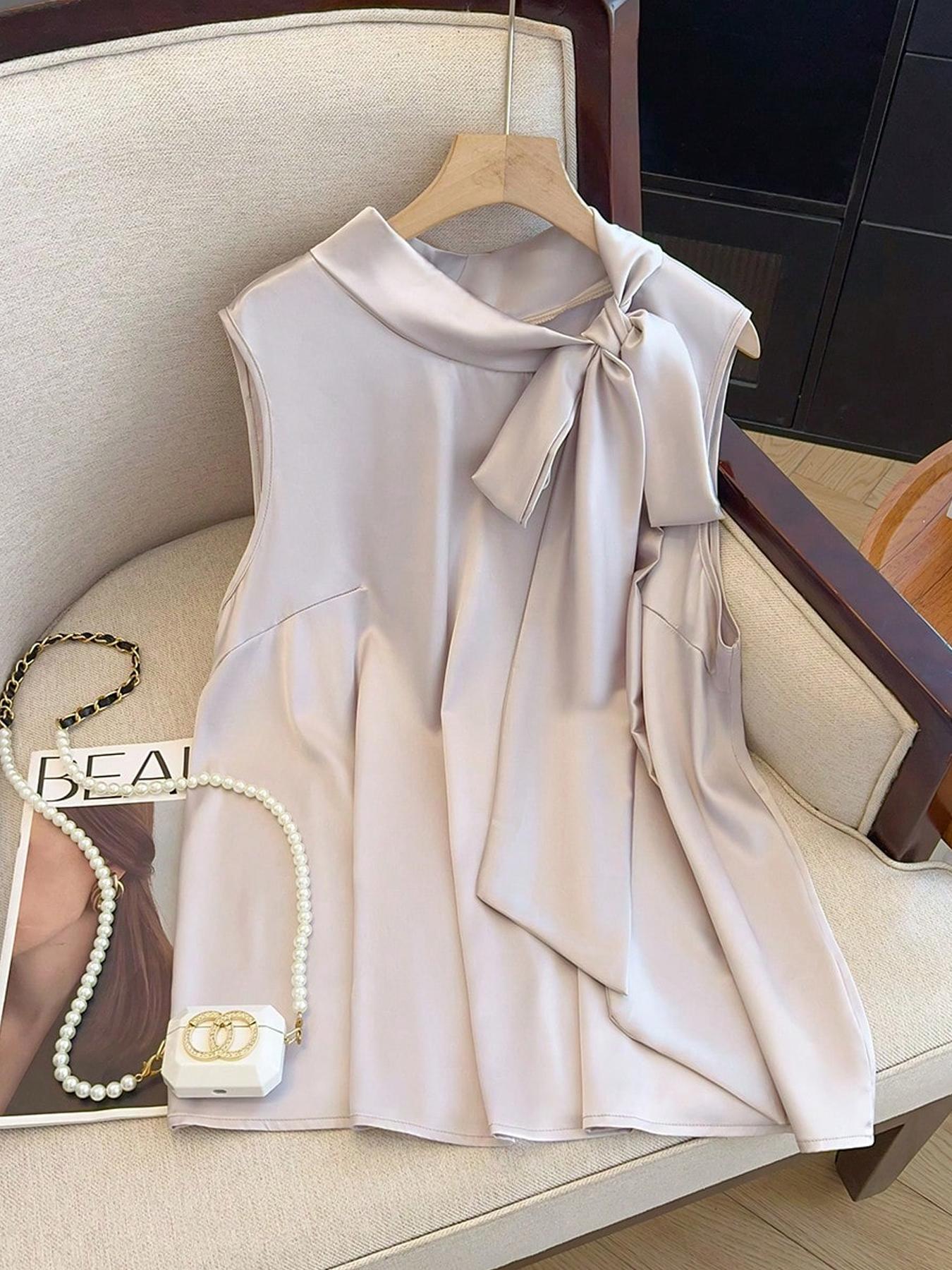 【Plus Size】 Solid Color Tie Fr - Summer Clothing Plus Size review and price