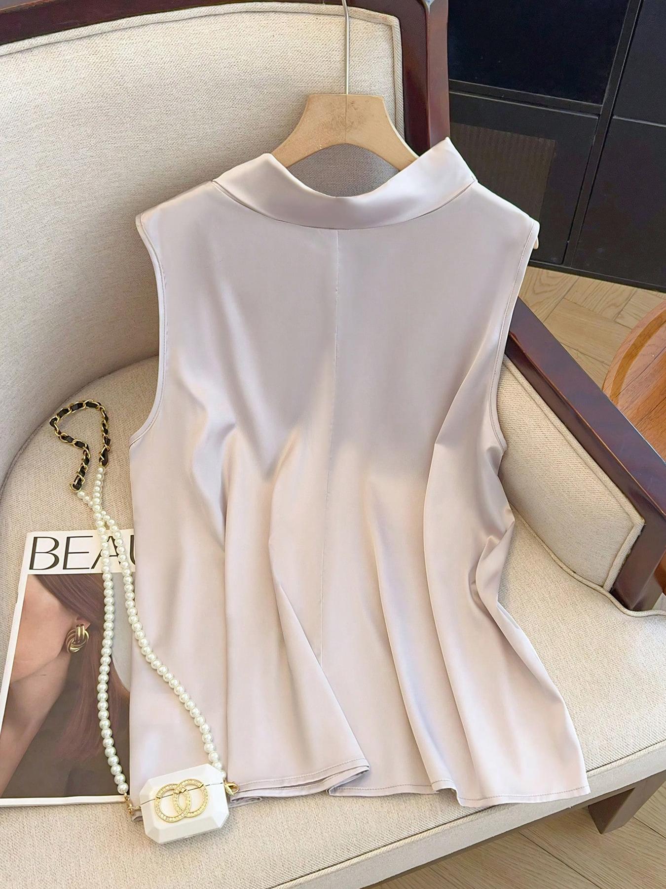 【Plus Size】 Solid Color Tie Fr - Summer Clothing Plus Size review and price