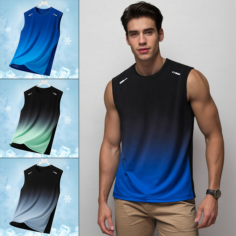 Men Gradient Sports Vest Light - Summer Youth Clothing review and price
