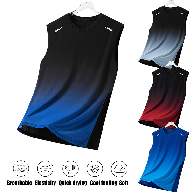 Men Gradient Sports Vest Light - Summer Youth Clothing review and price