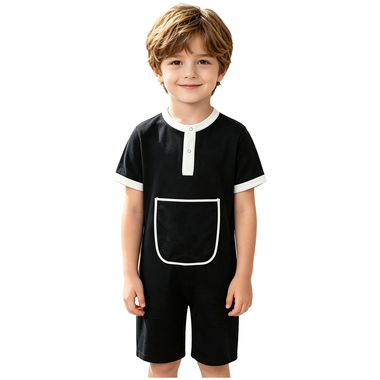 Kids Boys Girls Press Buttons  - Summer Clothing Boys review and price