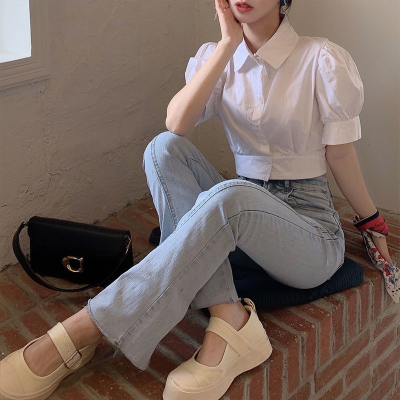 Korean Summer Puff sleeve Whit - Summer Youth Clothing review and price