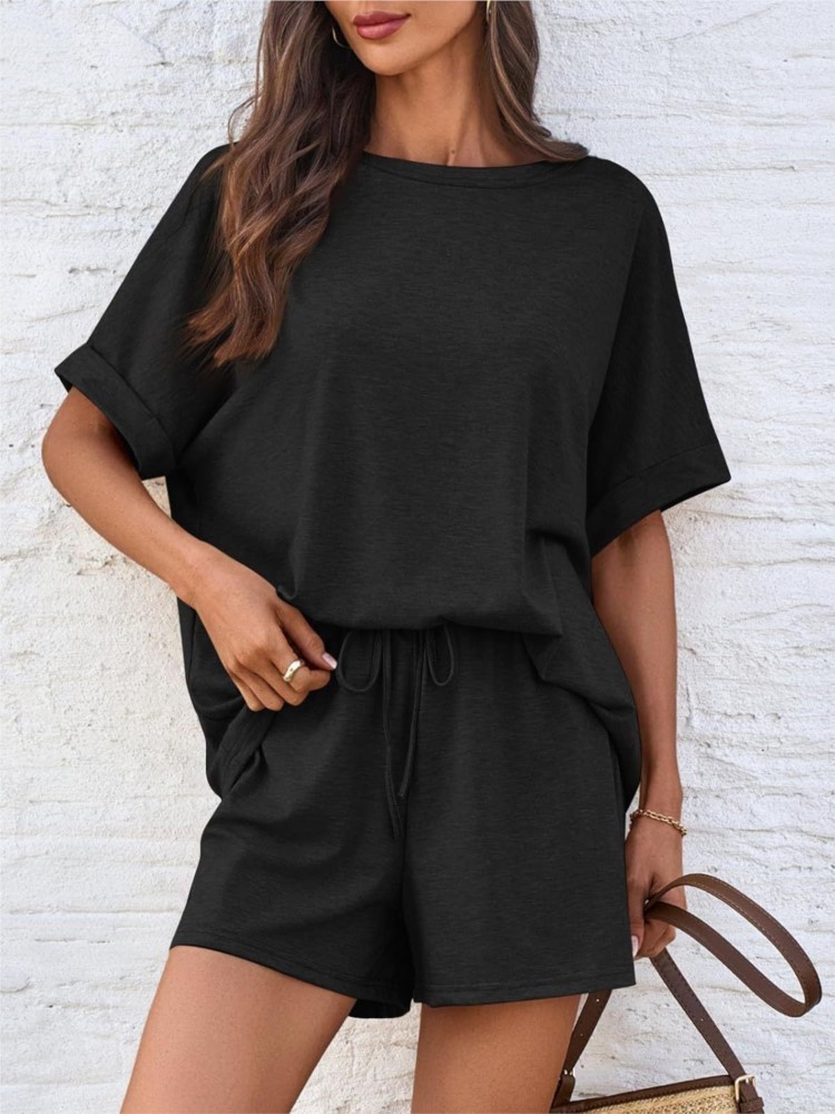 Lady Casual Set Fashion Solid  - Summer Clothing Set For Girls review and price