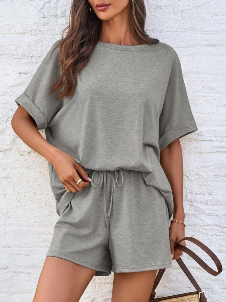 Lady Casual Set Fashion Solid  - Summer Clothing Set For Girls review and price