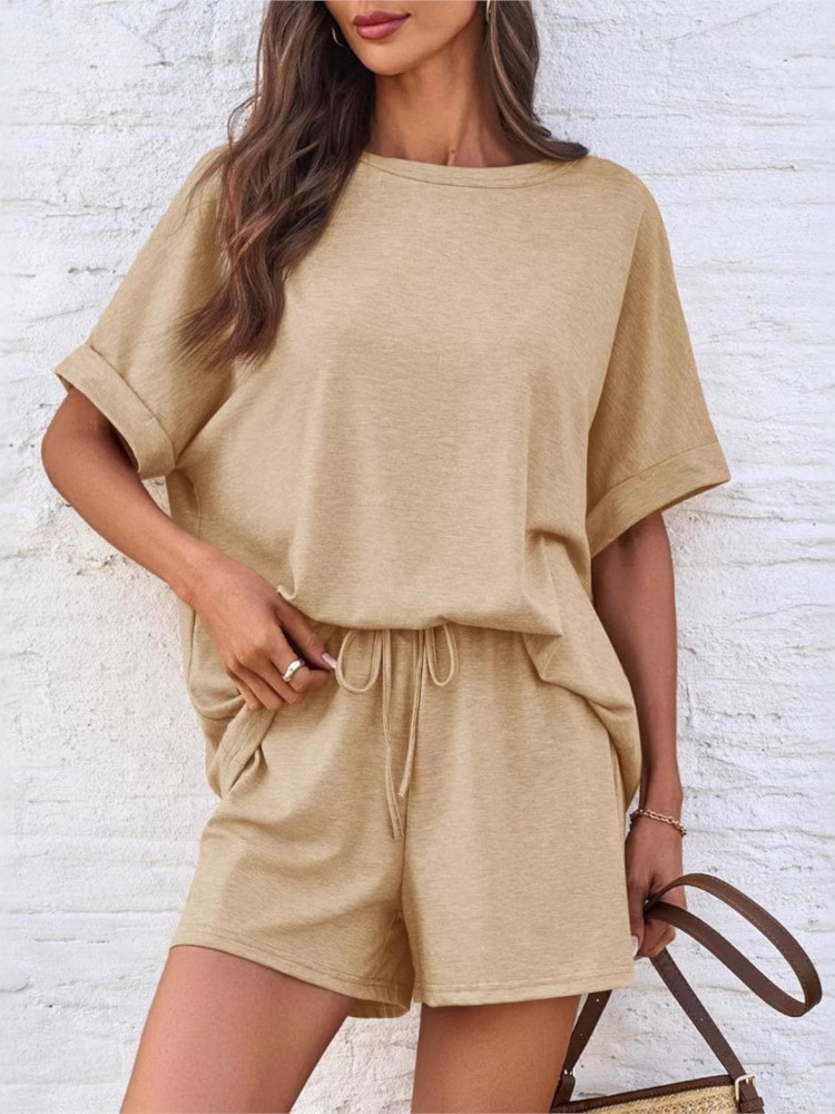 Lady Casual Set Fashion Solid  - Summer Clothing Set For Girls review and price