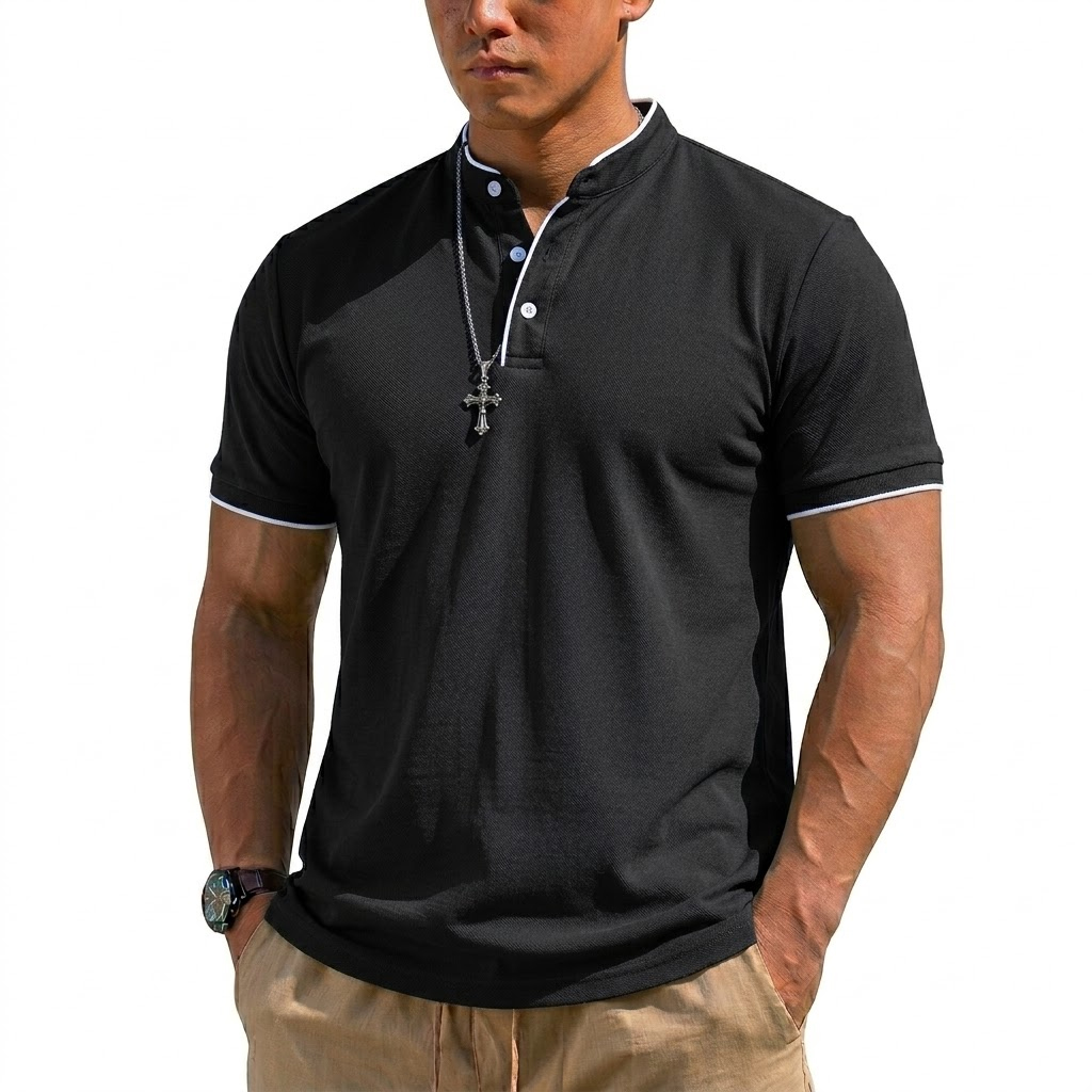 Summer Short Sleeve Henley Shi - Summer Clothing For Young Men review and price