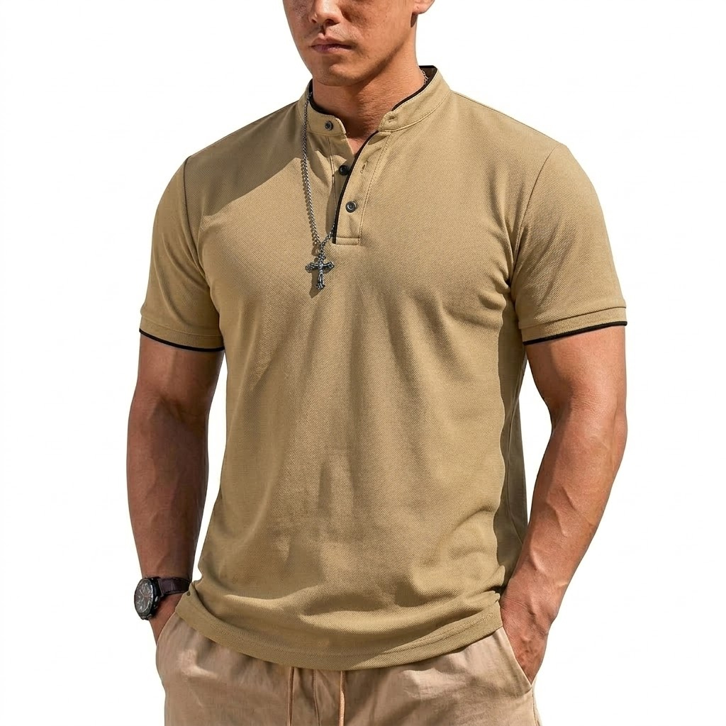 Summer Short Sleeve Henley Shi - Summer Clothing For Young Men review and price