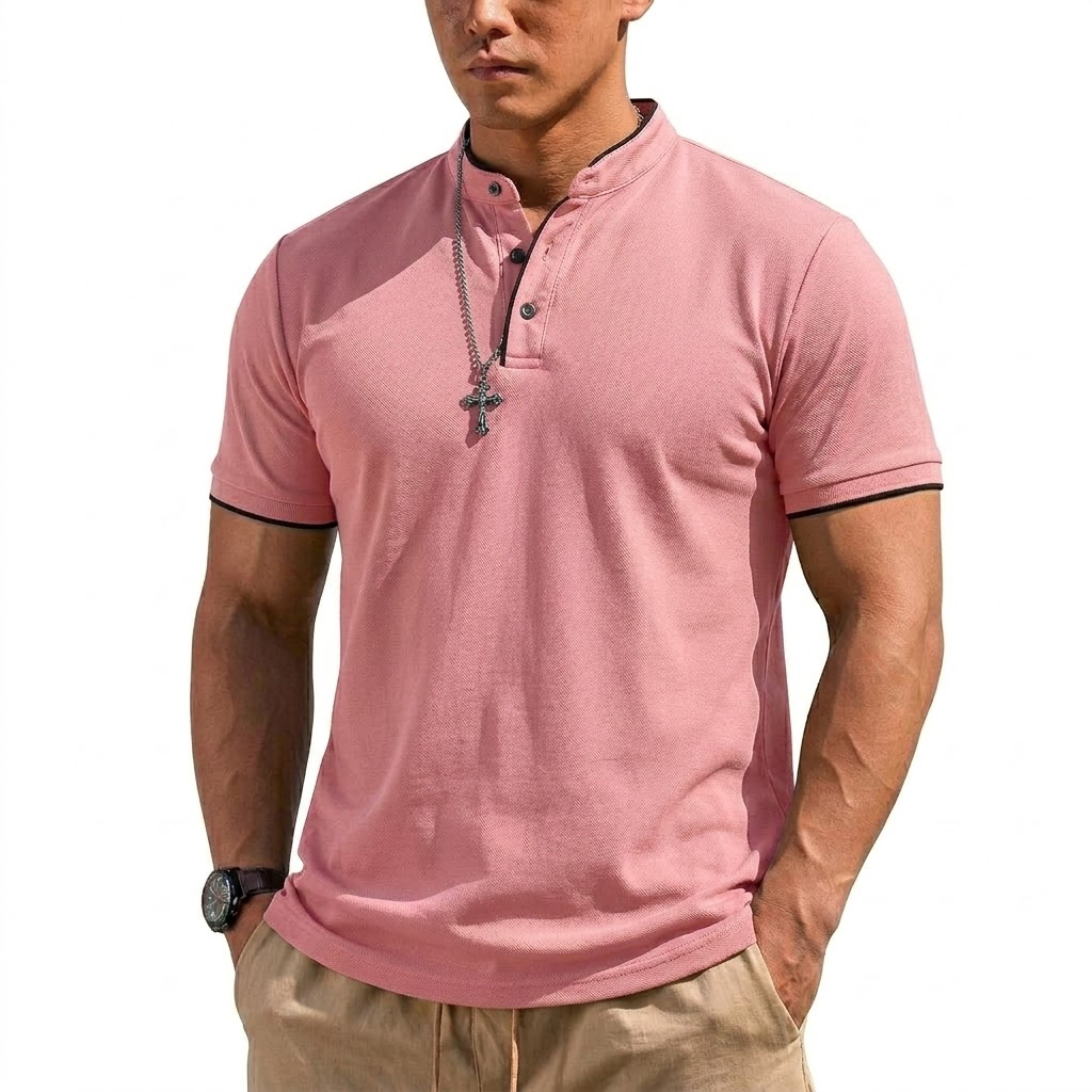 Summer Short Sleeve Henley Shi - Summer Clothing For Young Men review and price
