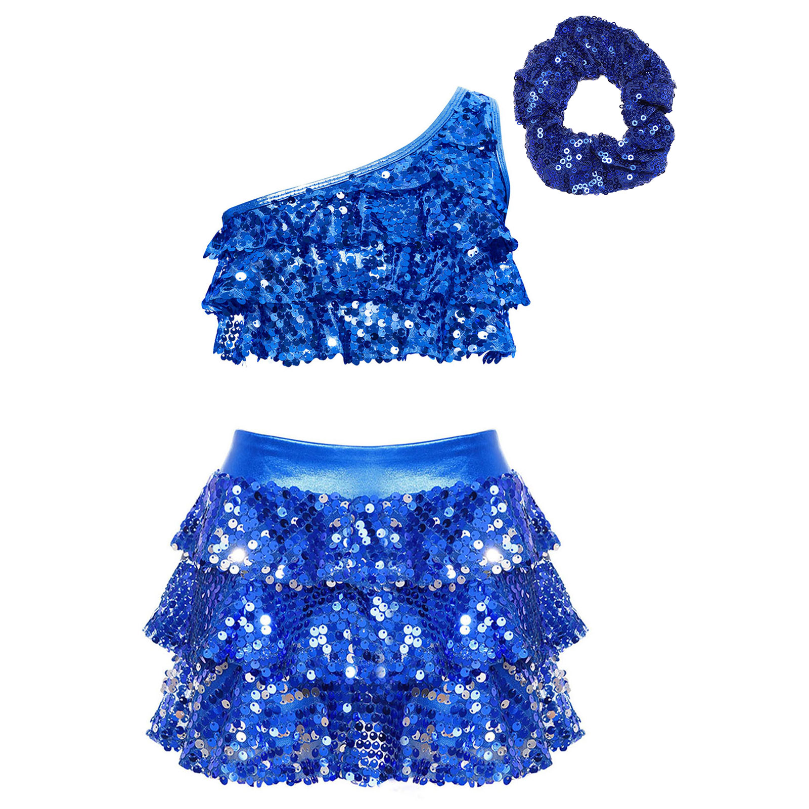 Kids Girls Shiny Sequins Latin - Summer Clothing Set For Girls review and price