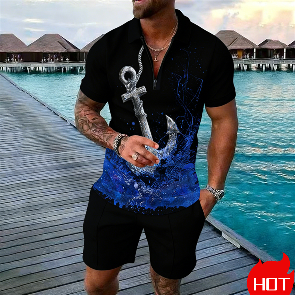 Summer man polo shirt set Vint - Summer Vacation Clothing Men review and price
